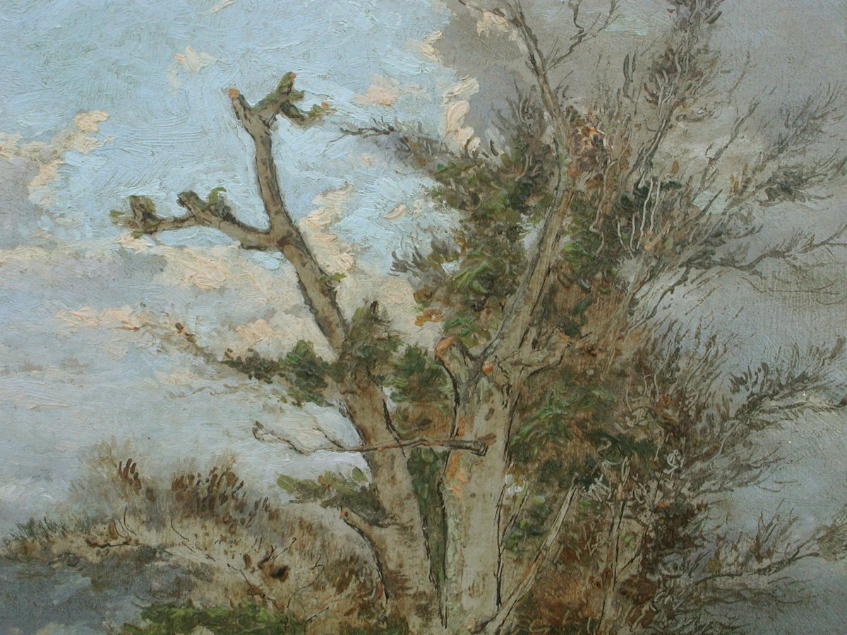 Amédée Julien MARCEL CLEMENT "Le grand arbre" huile sur carton 32x23-photo-2